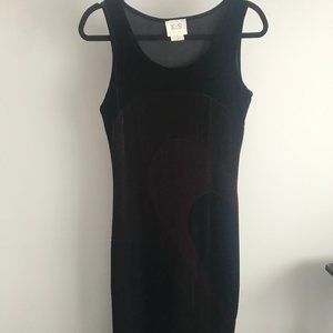 X:S Velvet Dress L Long Black